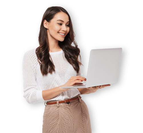 Ragazza elegante software composizione negoziata